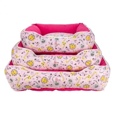 Cama Retangular Estampada Rosa